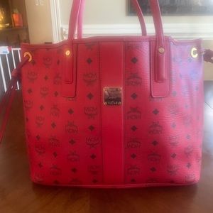 MCM tote with matching clutch